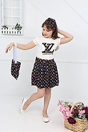 Yazlık Kız Çocuk Etek Tişört Kombin