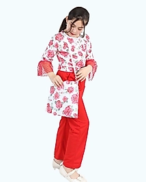 Güllü Kemerli Kırmızı Renk Kombin