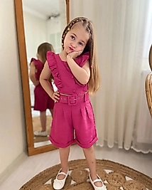 Fuşya Renk Şortlu Takım