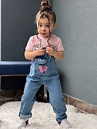 Minni Mouse Salopet Ve Pembe Renk T-Shirt Kombin