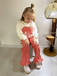 Kalp Baskılı Renkli Takım