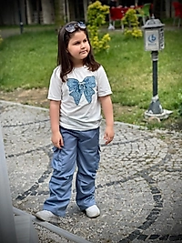 4-8 Yaş Arası Kız Çocuk Pantolon Ve Tshirt Kombin